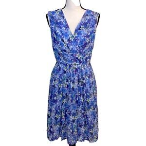 ivy + blue Blue Floral Ruched Dress